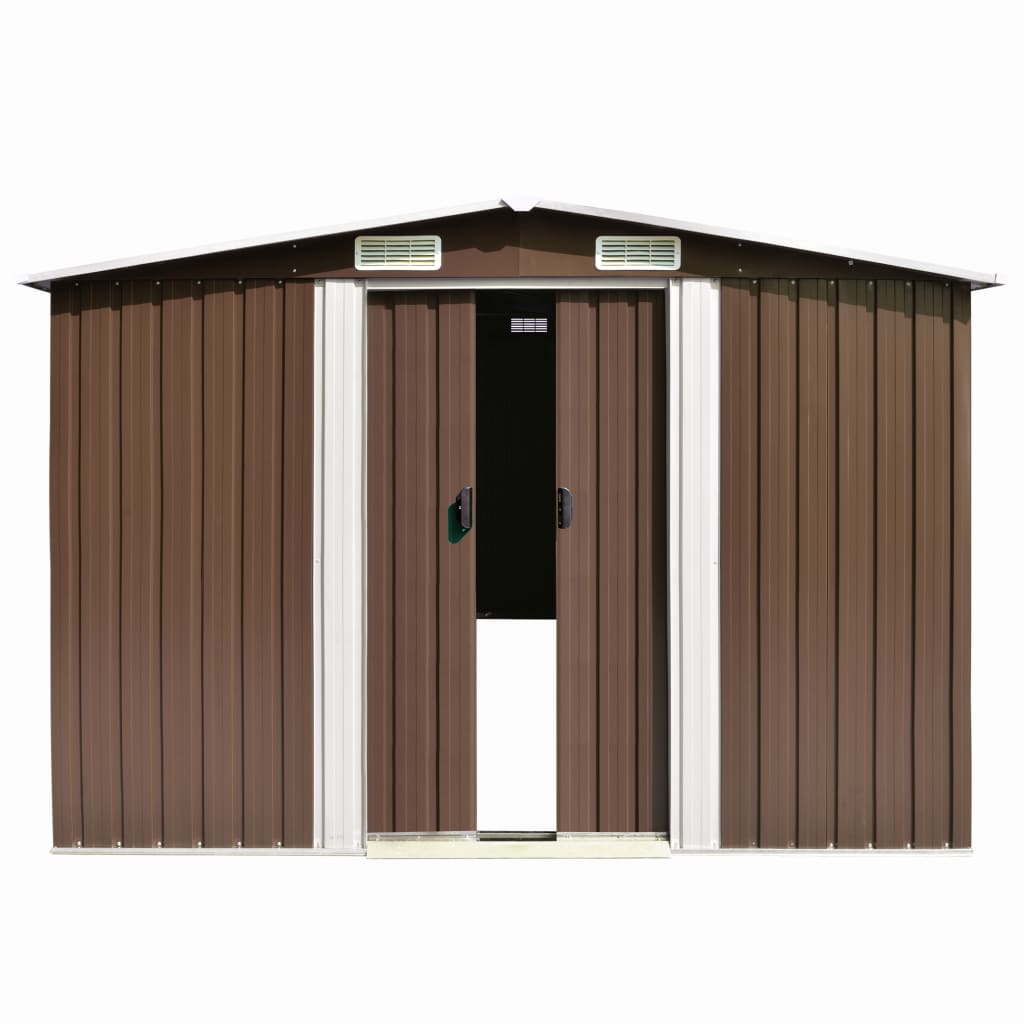 Hageskjul 257x580x181 cm metall brun