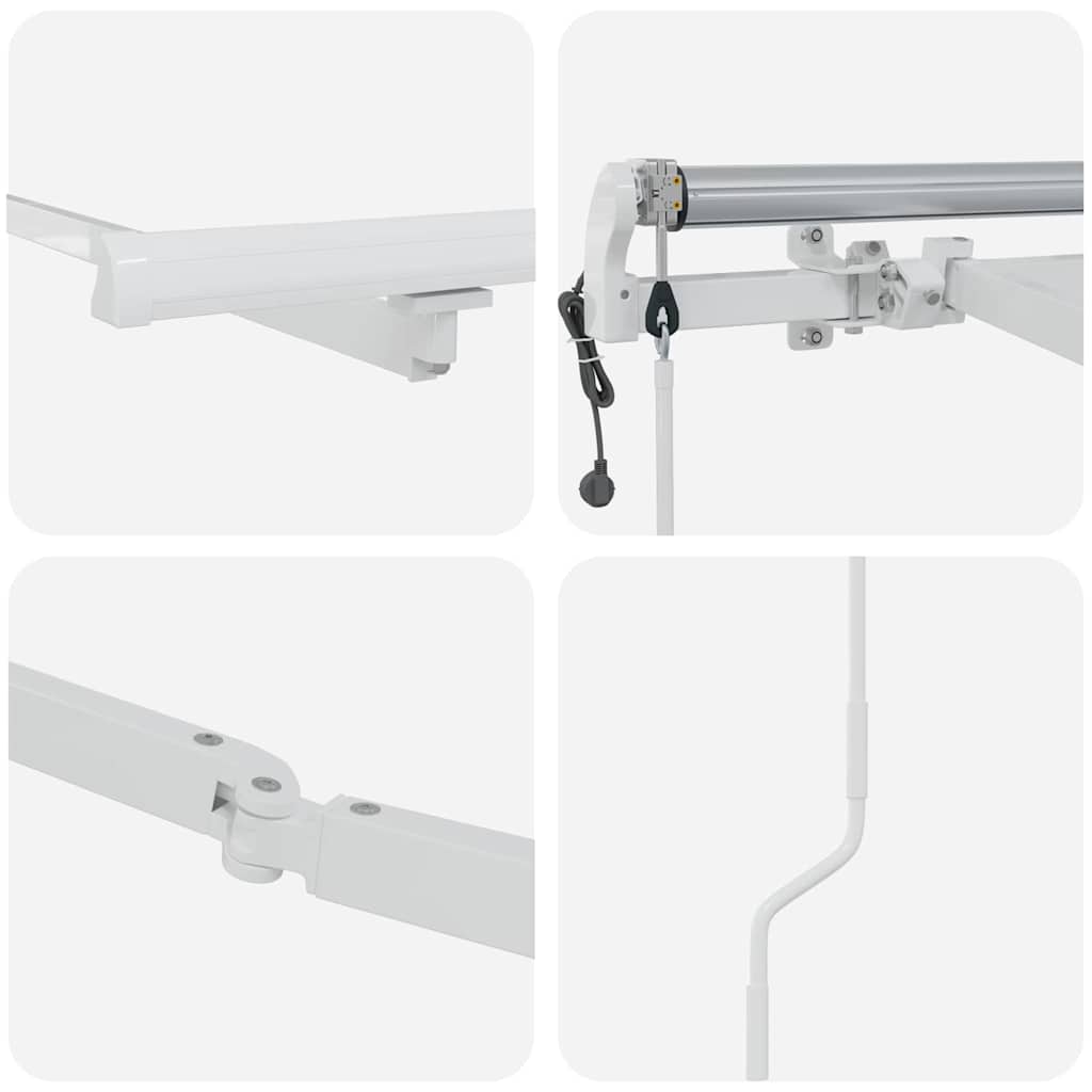 Markise Manual Hvit 4 × 3 m Metall