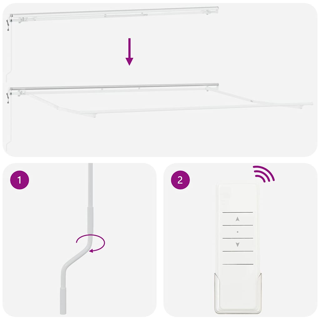 Markise Manual Hvit 4 × 3 m Metall