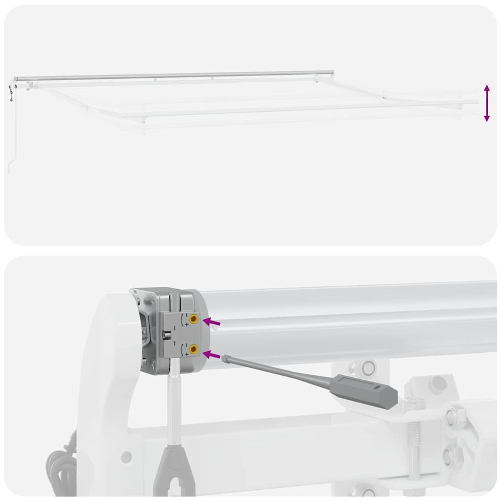 Markise Manual Hvit 4 × 3 m Metall