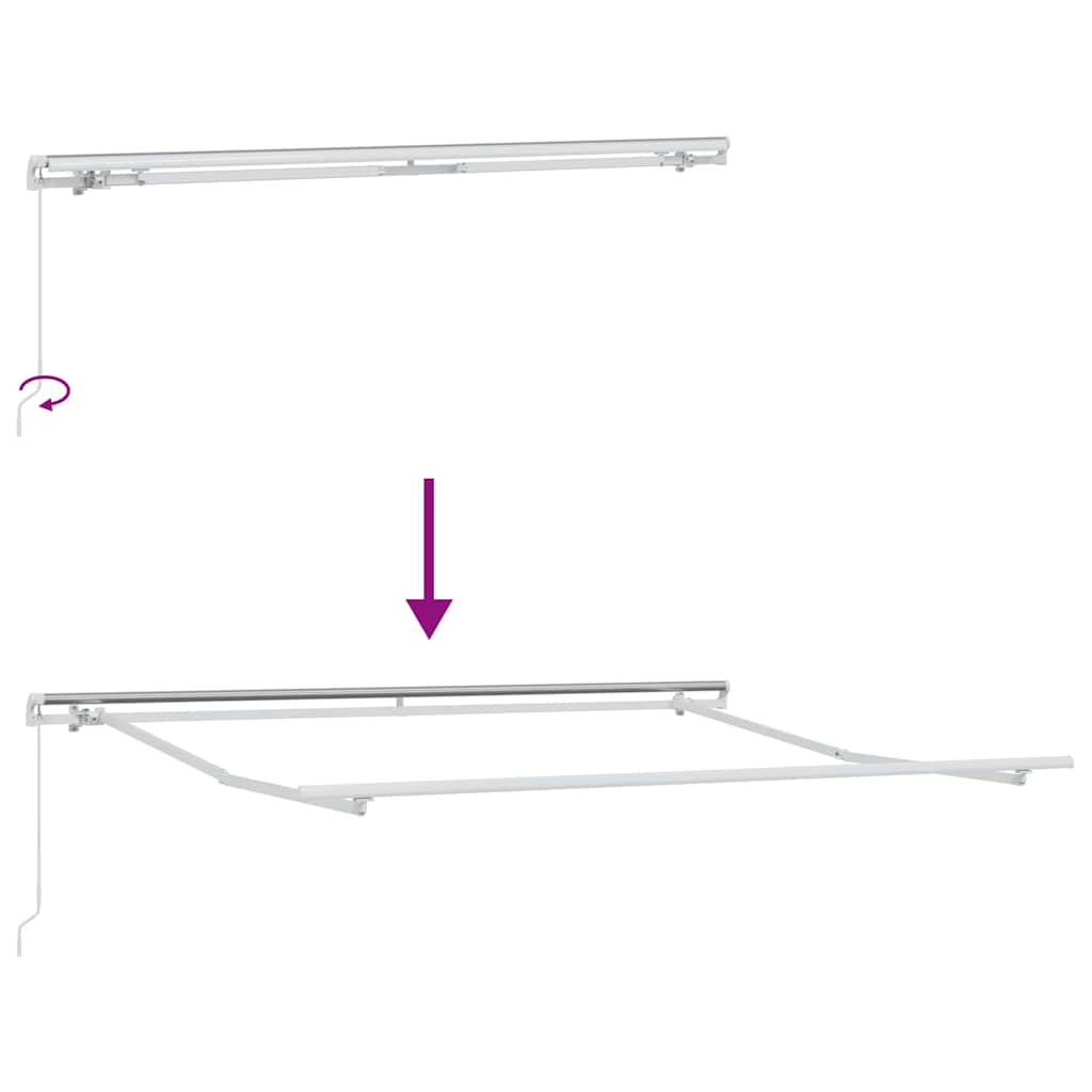 Markise Manual Hvit 3,5 x 2,5 m Metall