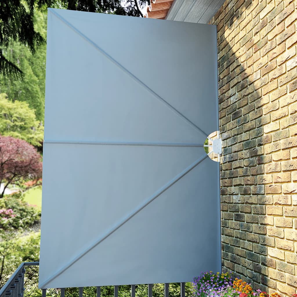 Sammenleggbar sidemarkise for terrasse grå 300x200 cm