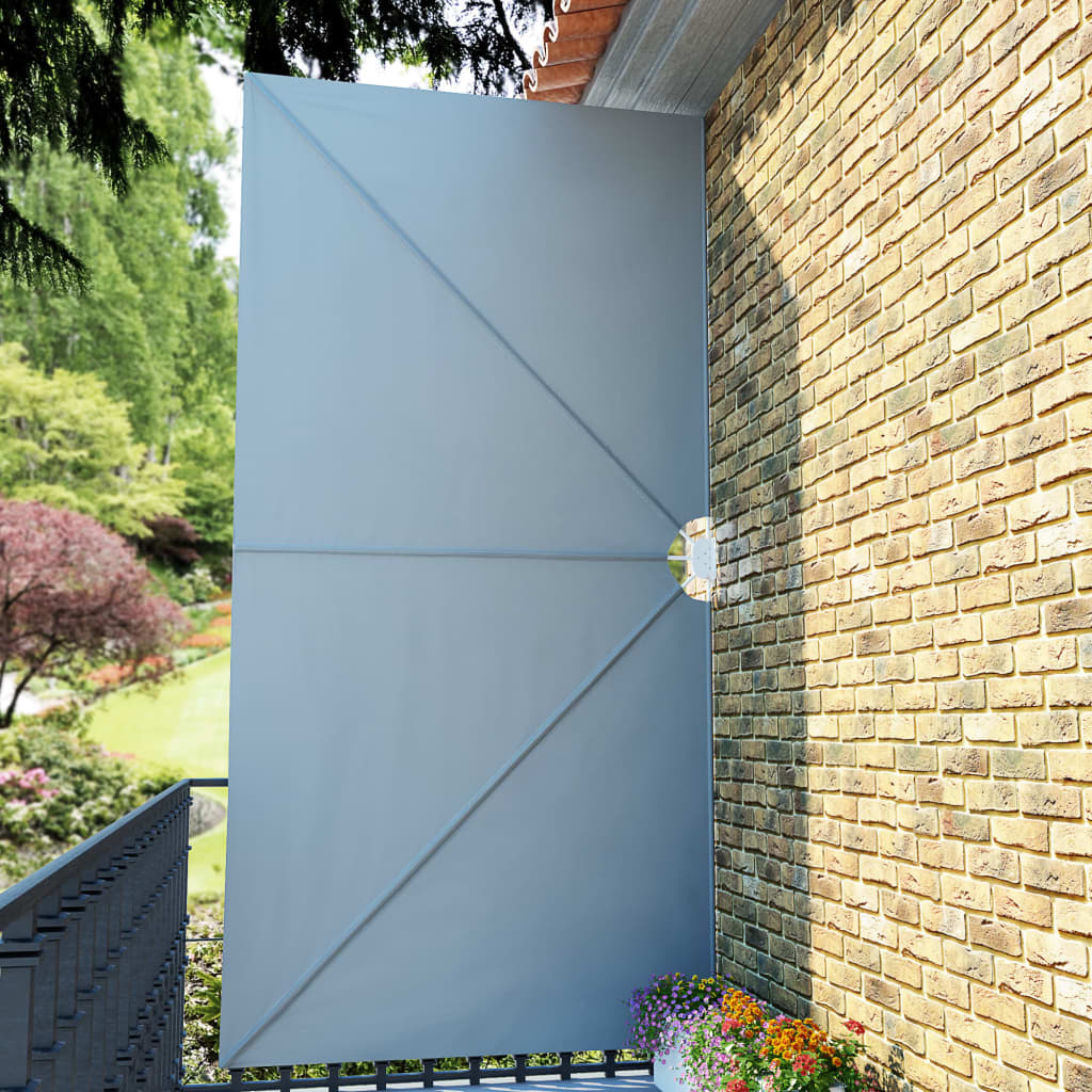 Sammenleggbar sidemarkise for terrasse grå 400x200 cm