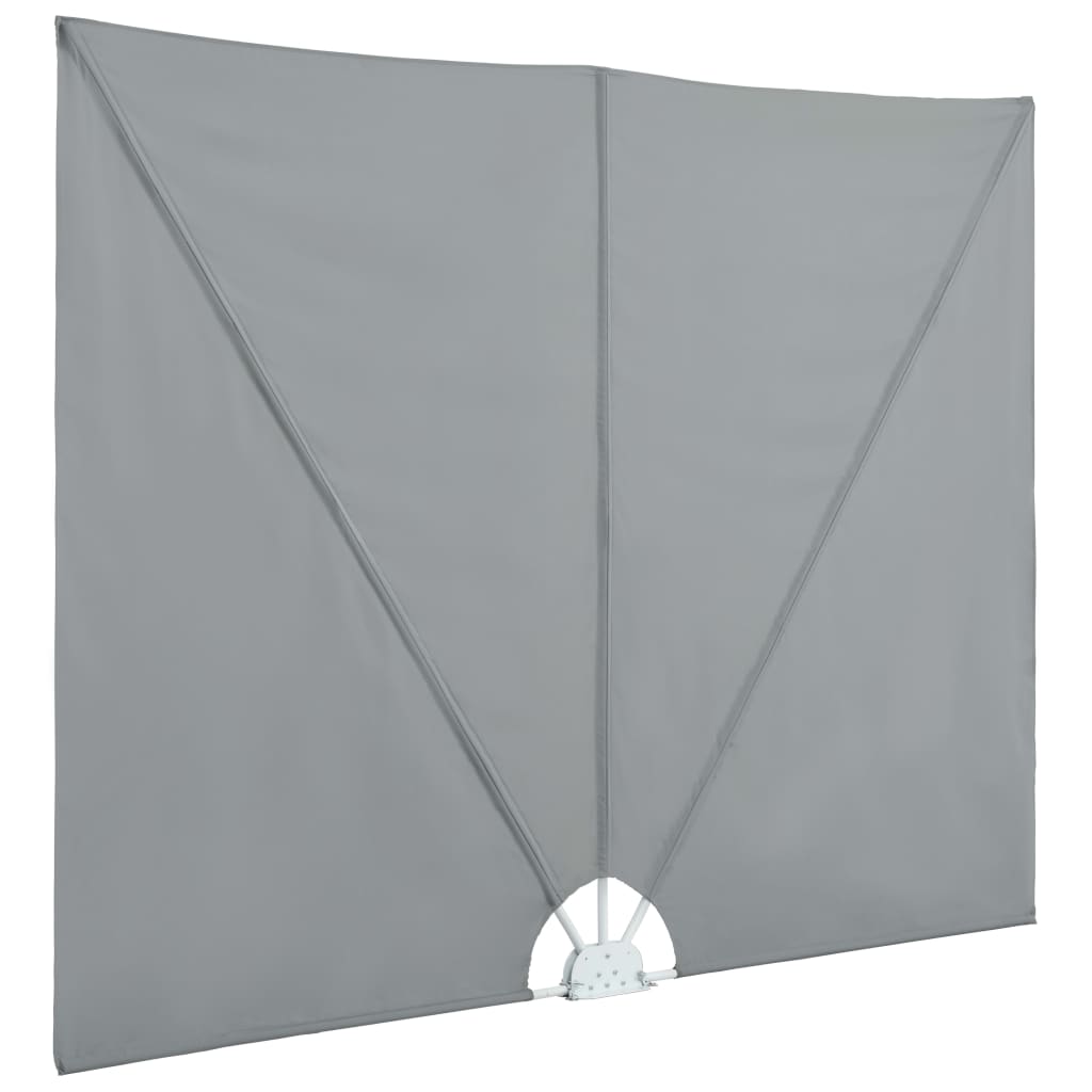 Sammenleggbar sidemarkise for terrasse grå 400x200 cm