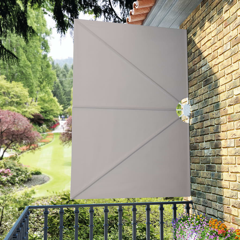 Sammenleggbar sidemarkise for terrasse krem 240x160 cm