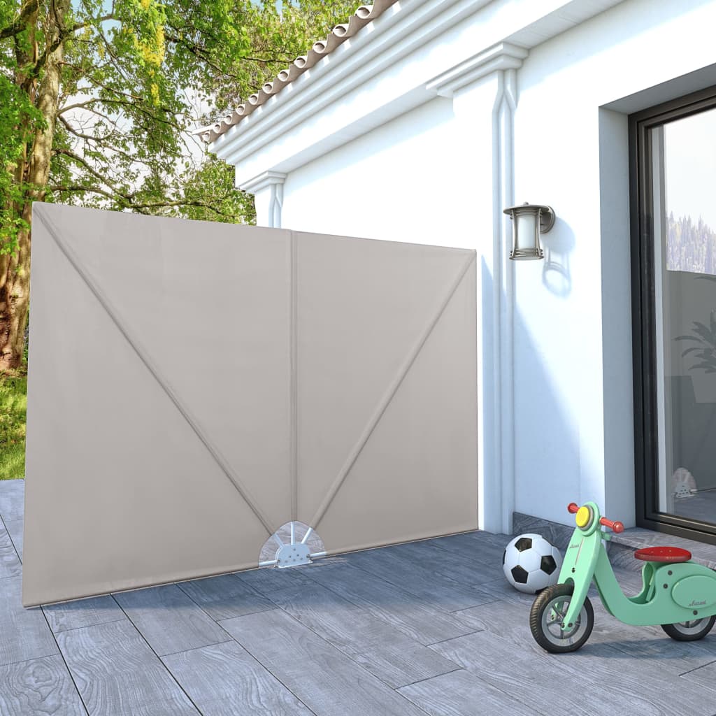 Sammenleggbar sidemarkise for terrasse krem 240x160 cm