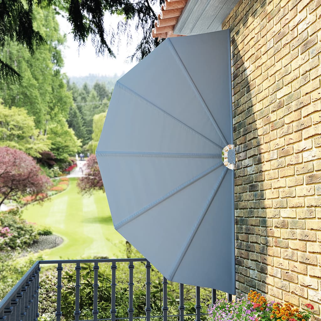 Sammenleggbar sidemarkise for terrasse grå 160 cm