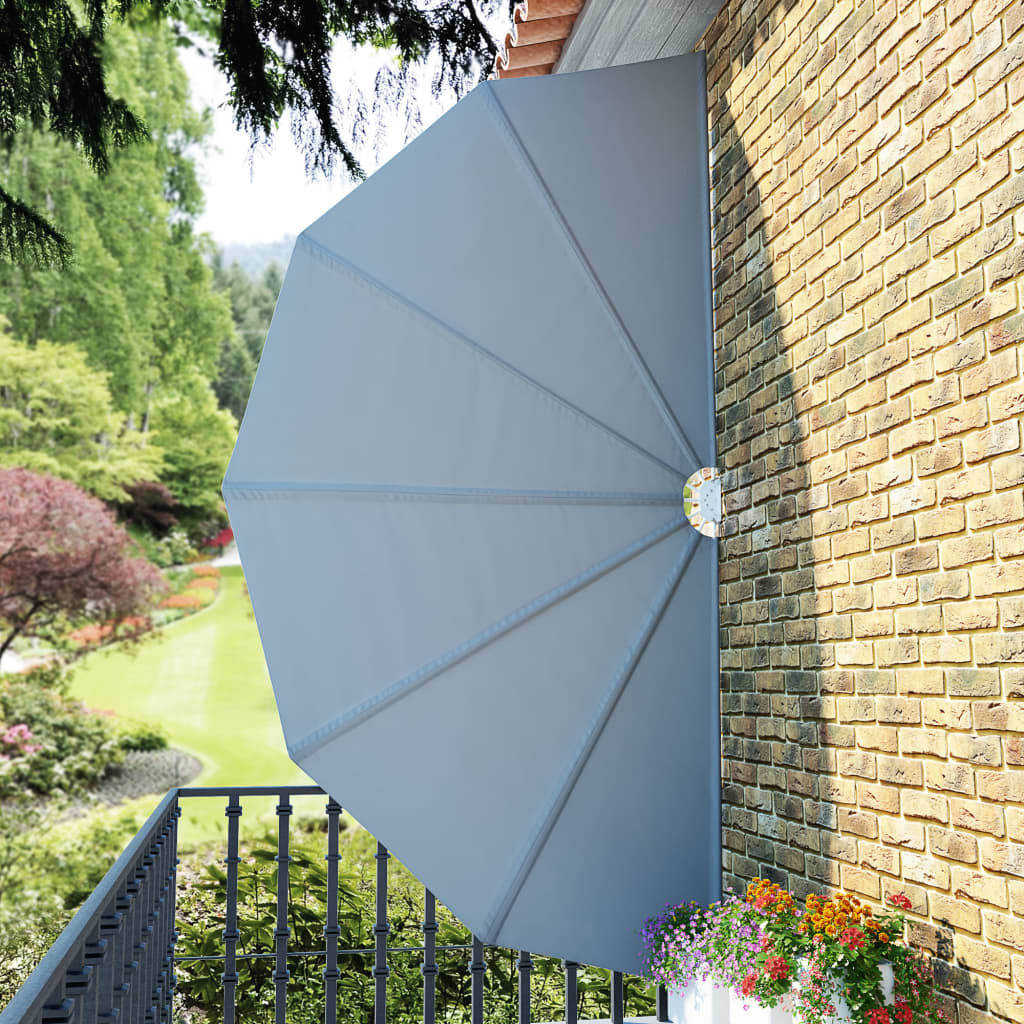 Sammenleggbar sidemarkise for terrasse grå 200 cm
