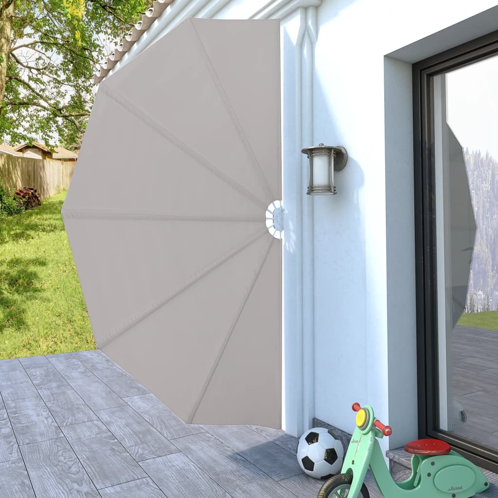 Sammenleggbar sidemarkise for terrasse krem 160 cm