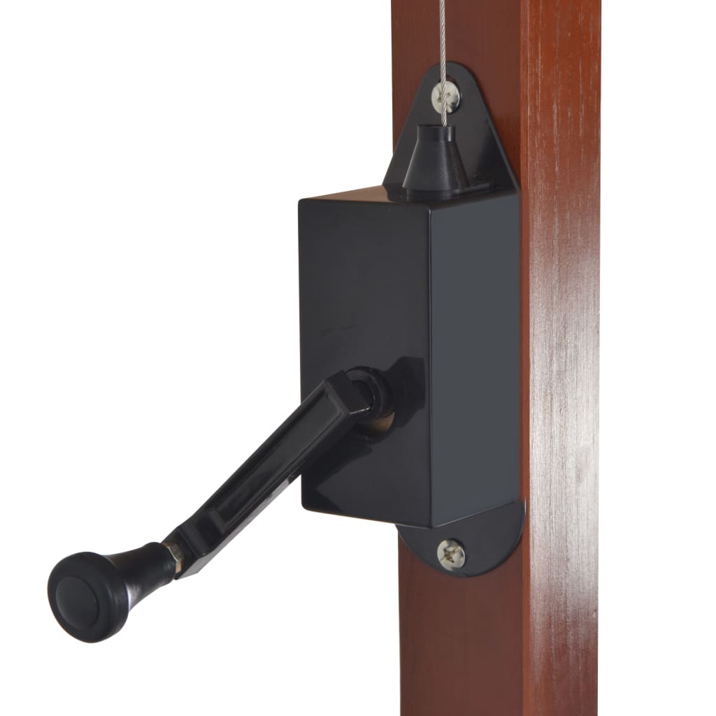 Hengende hageparasoll med trestang 400x300 cm gråbrun