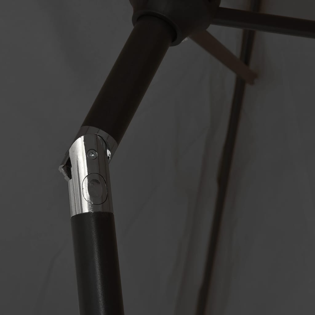 Parasoll med LED-lys og stålstang 300 cm antrasitt