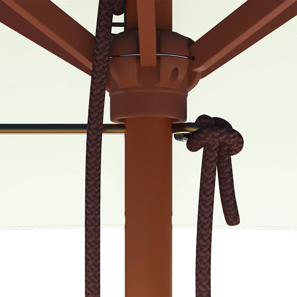 Parasoll med trestang 150x200 cm sandfarget