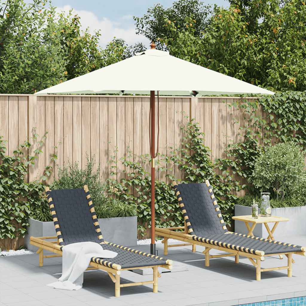 Parasoll med trestang 150x200 cm sandfarget