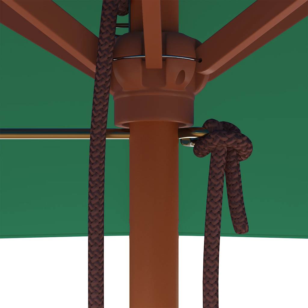 Parasoll med trestang 150x200 cm grønn