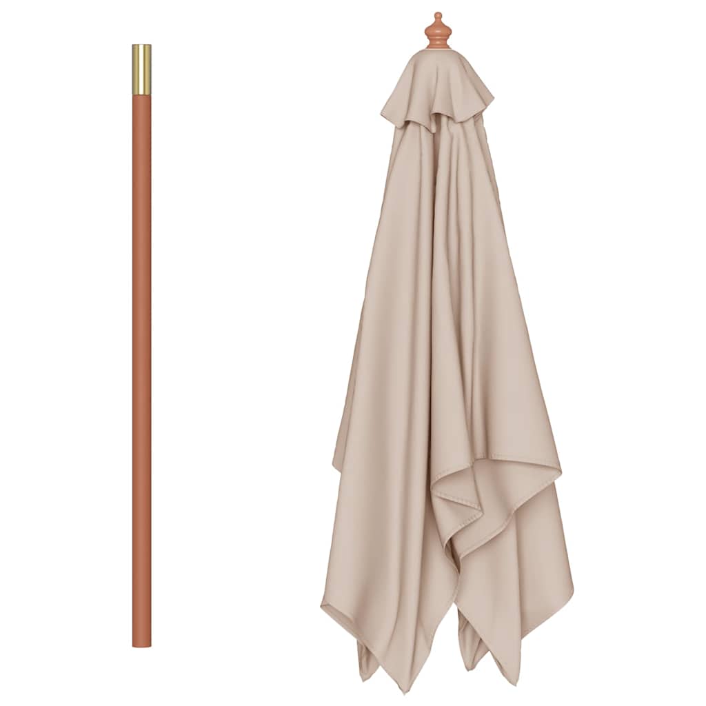 Parasoll med trestang 150x200 cm gråbrun