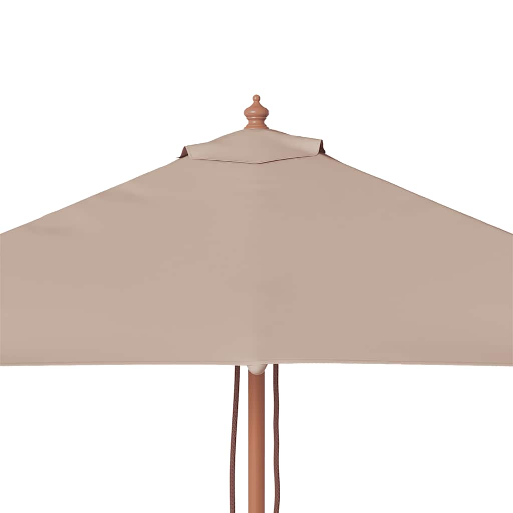 Parasoll med trestang 150x200 cm gråbrun