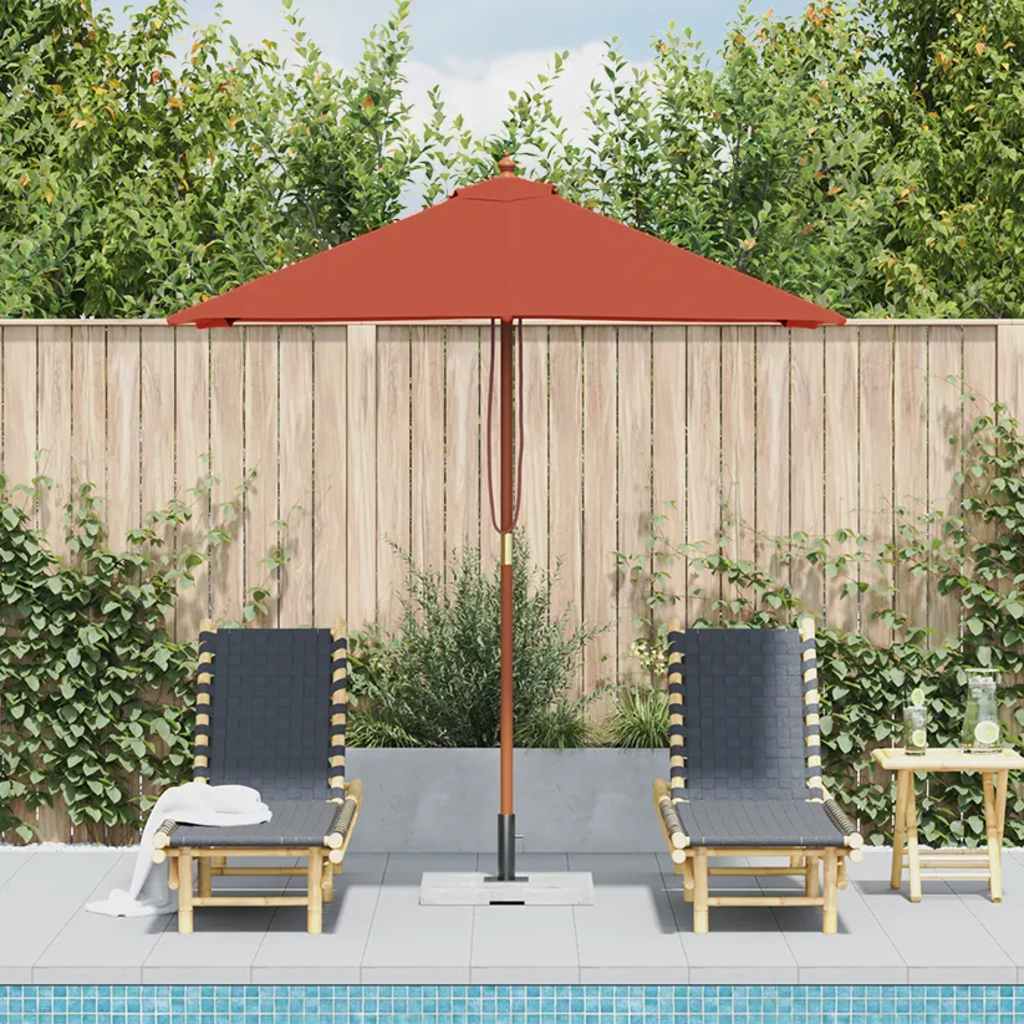 Parasoll med trestang 150x200 cm terrakotta
