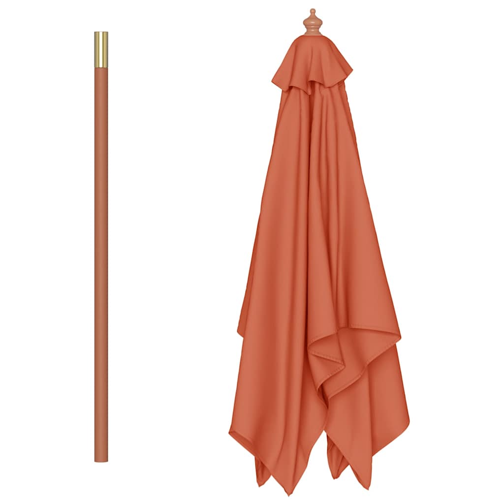 Parasoll med trestang 150x200 cm terrakotta