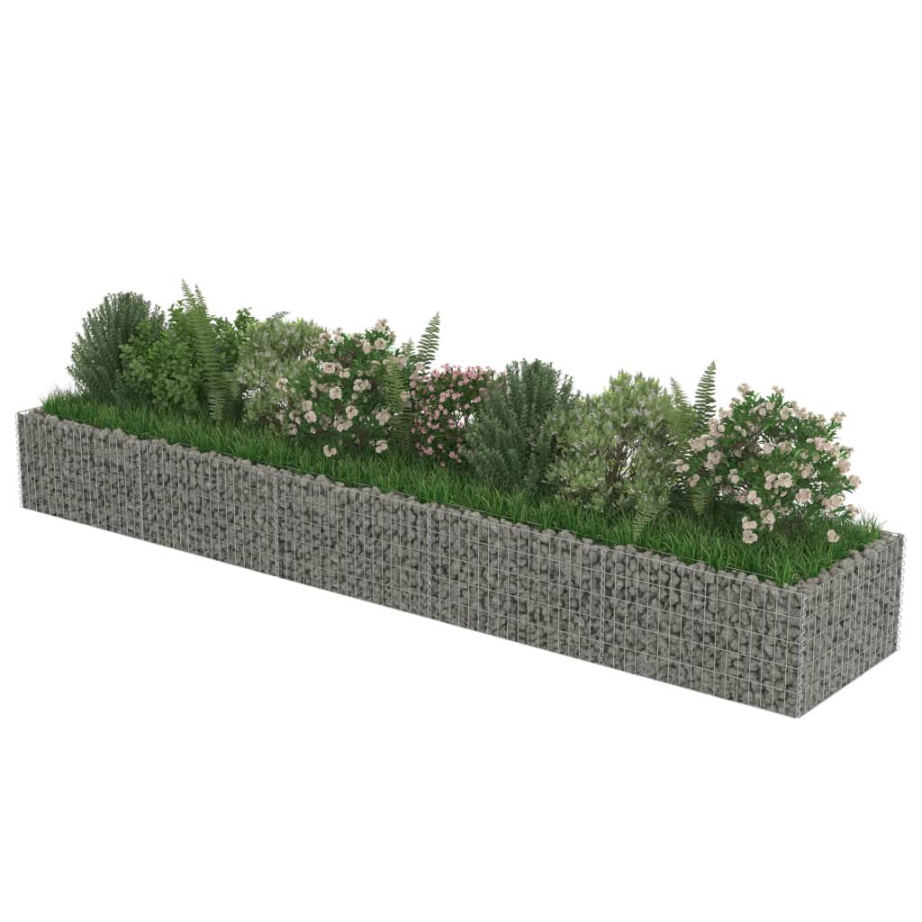 Gabion høybed galvanisert stål 450x90x50 cm