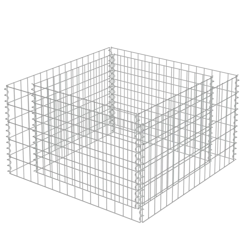 Gabion høybed galvanisert stål 90x90x50 cm