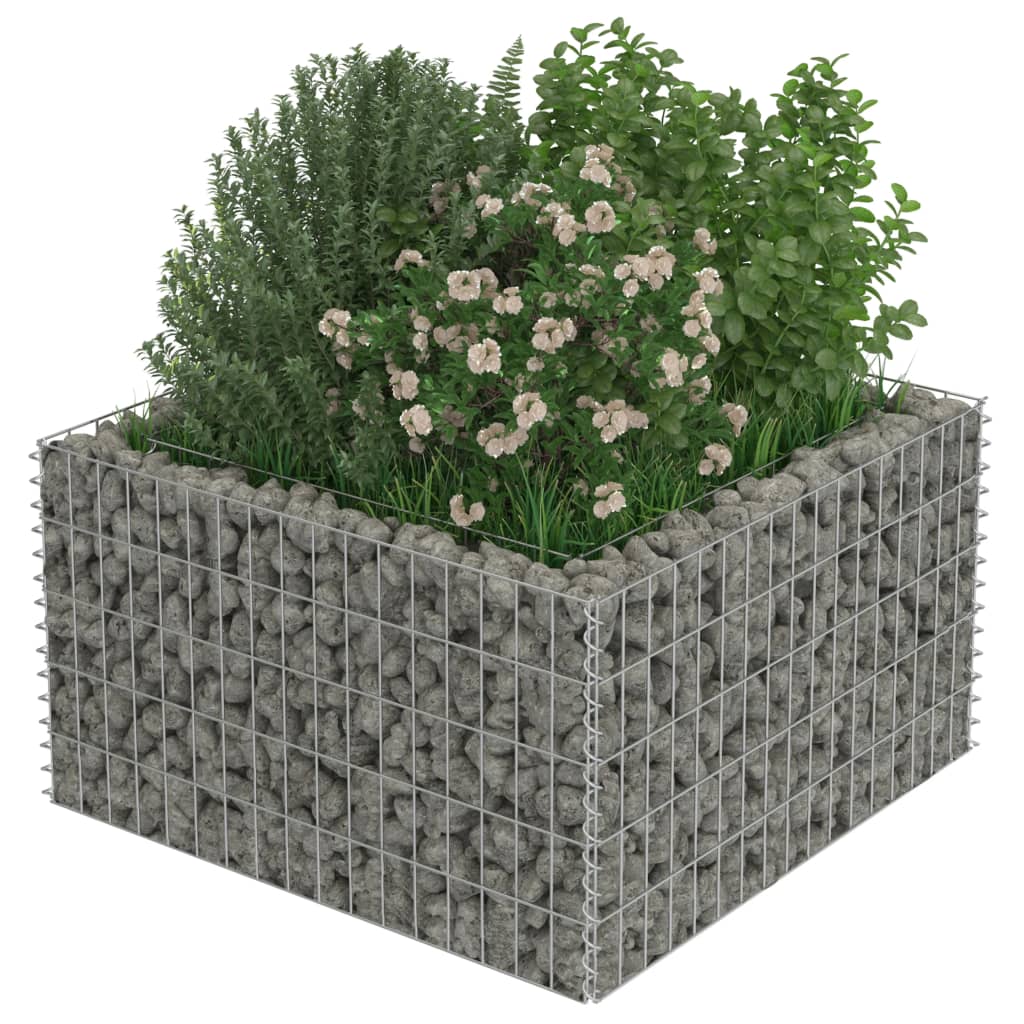 Gabion høybed galvanisert stål 90x90x50 cm