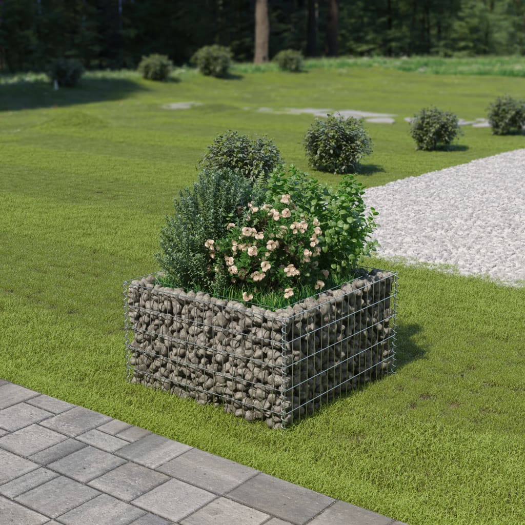 Gabion høybed galvanisert stål 90x90x50 cm