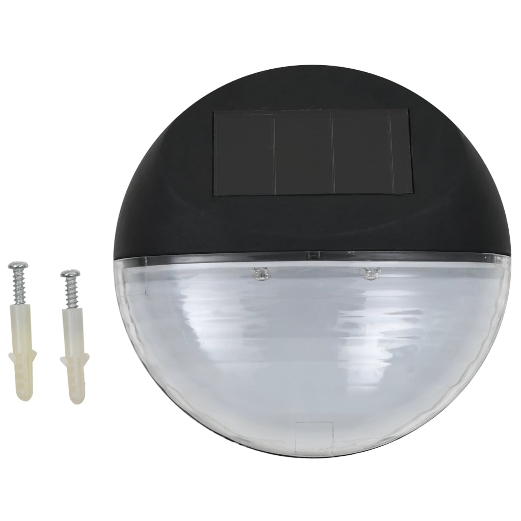 Utendørs soldreven vegglampe LED 12 stk rund svart