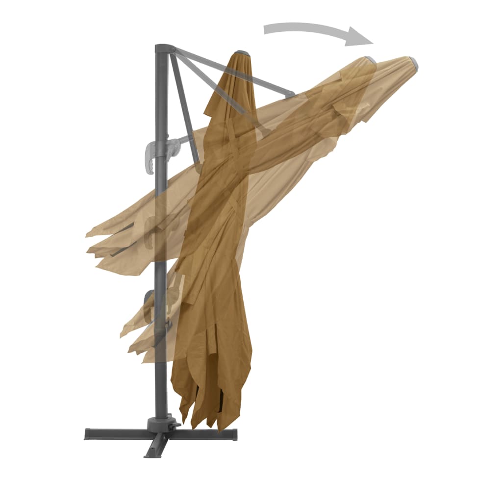 Hengeparasoll med aluminiumstang 400x300 cm gråbrun