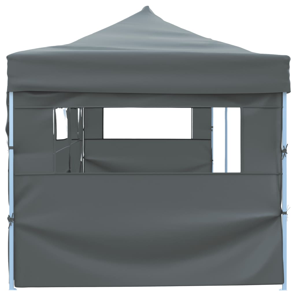 Sammenleggbart festtelt popup med 5 sidevegger 3x9 m antrasitt