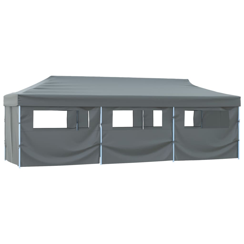Sammenleggbart festtelt popup med 8 sidevegger 870x291x315 cm antrasitt