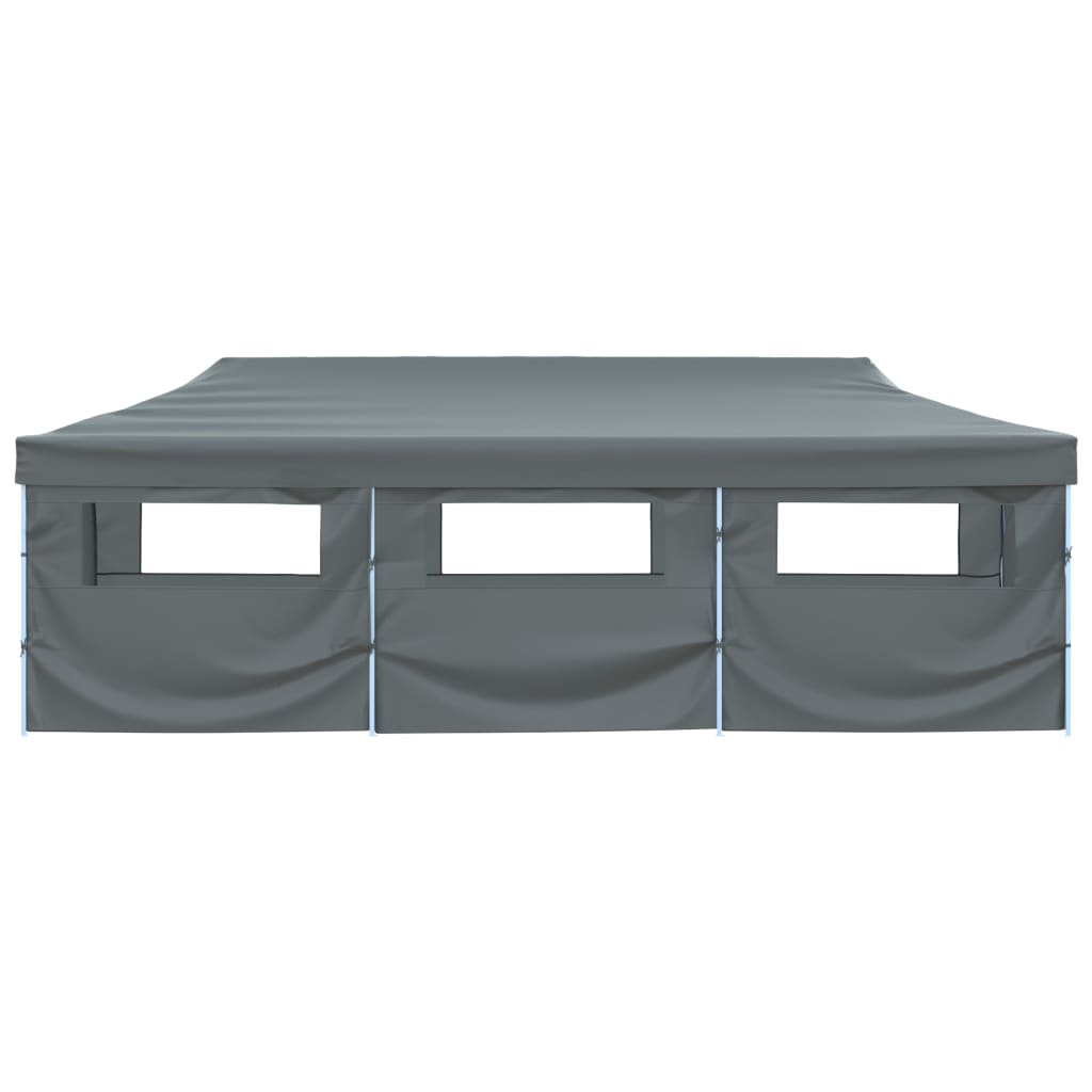 Sammenleggbart festtelt popup med 8 sidevegger 870x291x315 cm antrasitt