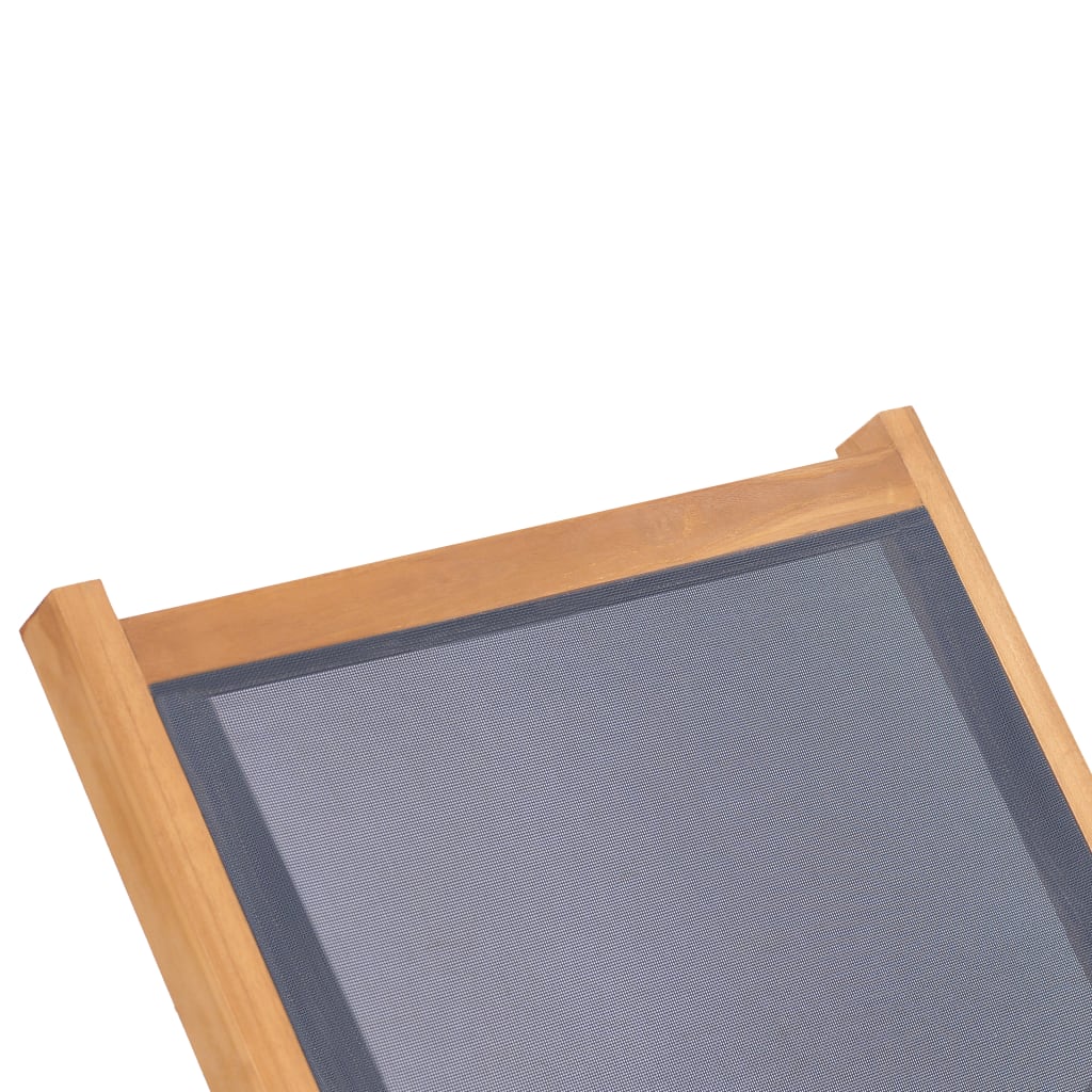 Foldbar solseng med hjul heltre teak og textilene