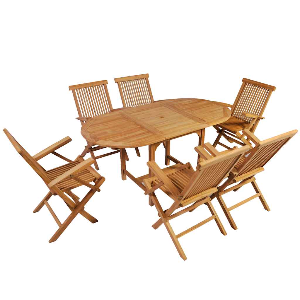 Utendørs spisestue 7 deler heltre teak