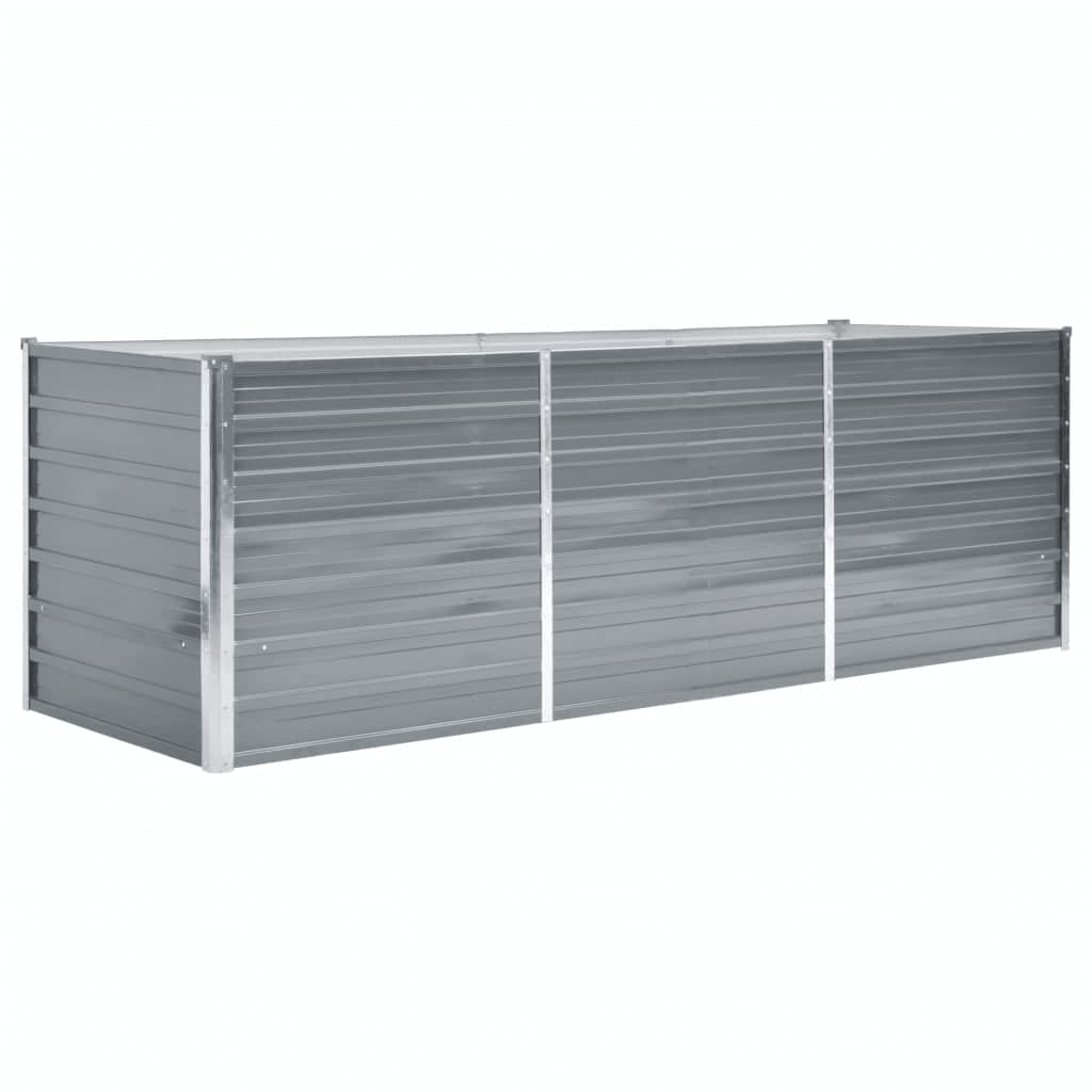 Høybed galvanisert stål 240x80x77 cm grå