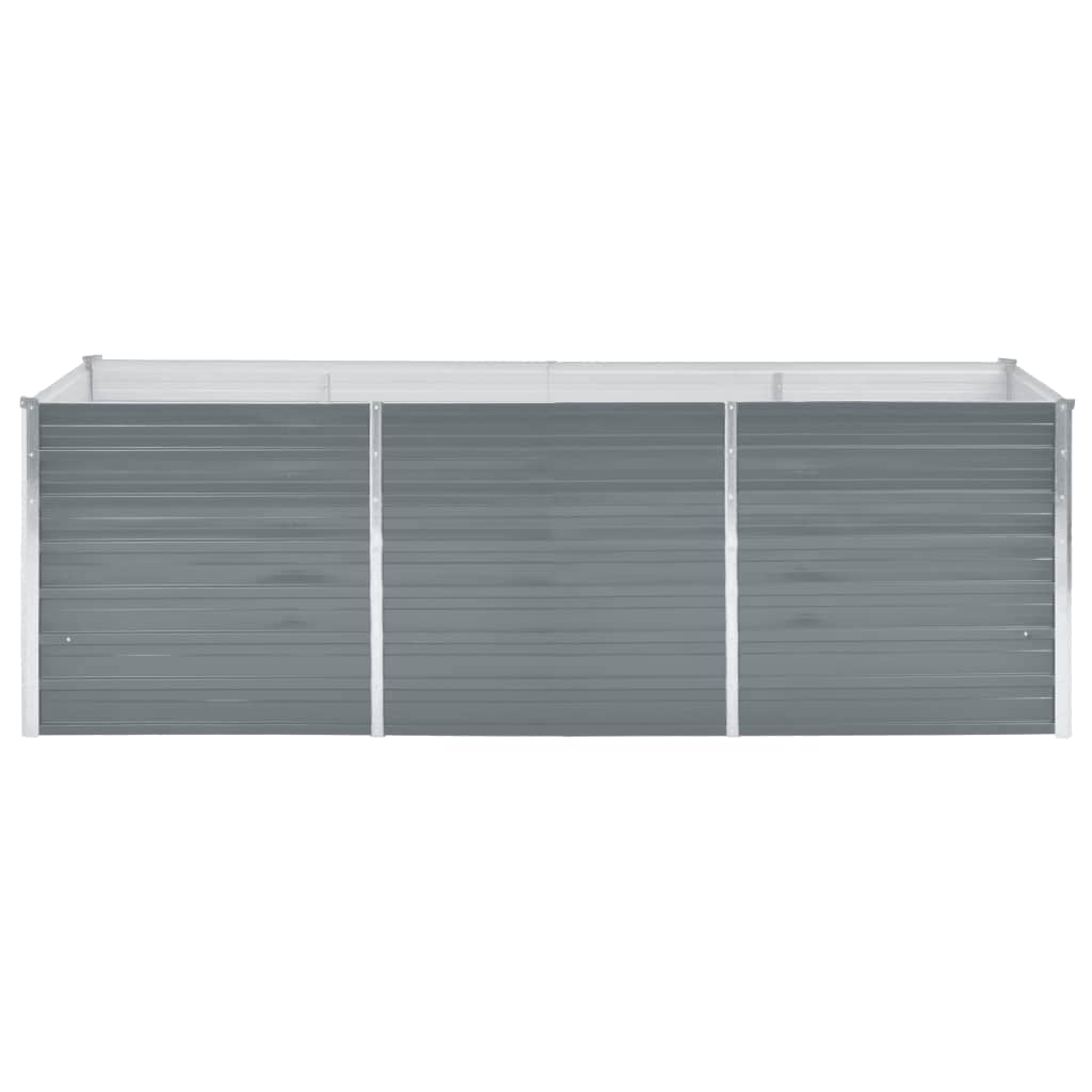 Høybed galvanisert stål 240x80x77 cm grå