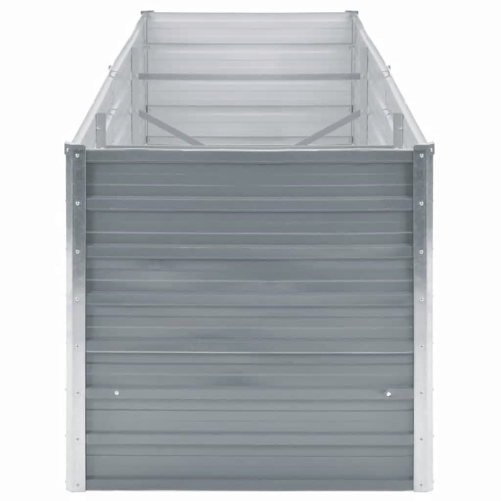Høybed galvanisert stål 240x80x77 cm grå