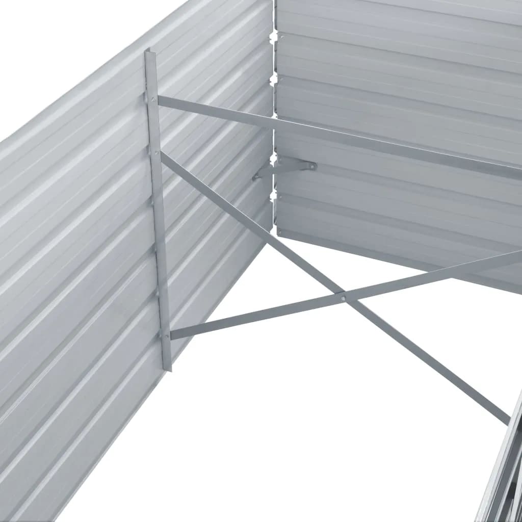 Høybed galvanisert stål 240x80x77 cm grå