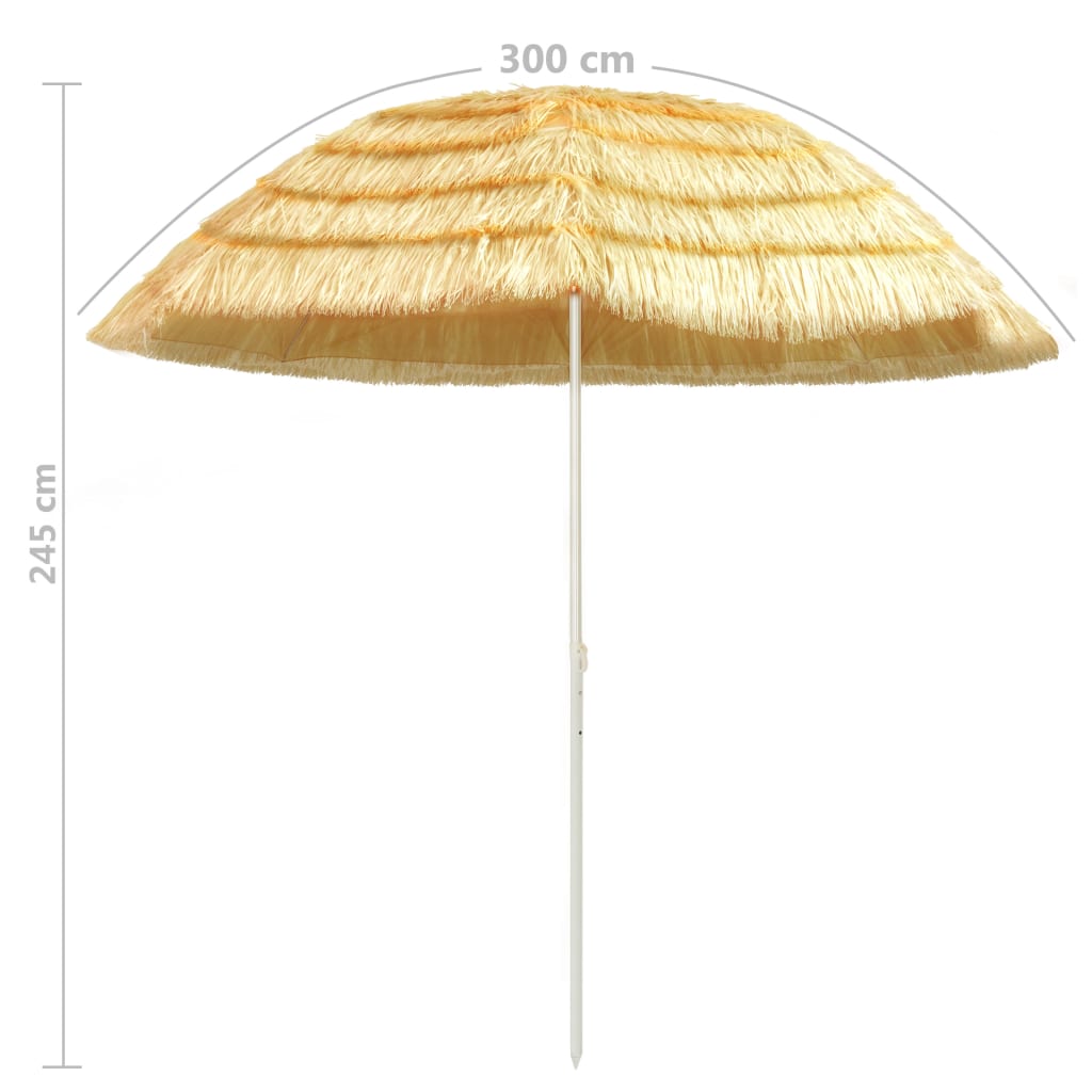 Strandparasoll naturell 300 cm Hawaii-stil