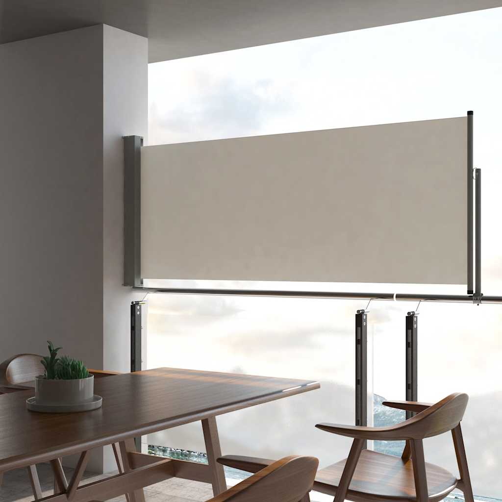 Uttrekkbar sidemarkise 100 x 300 cm kremhvit