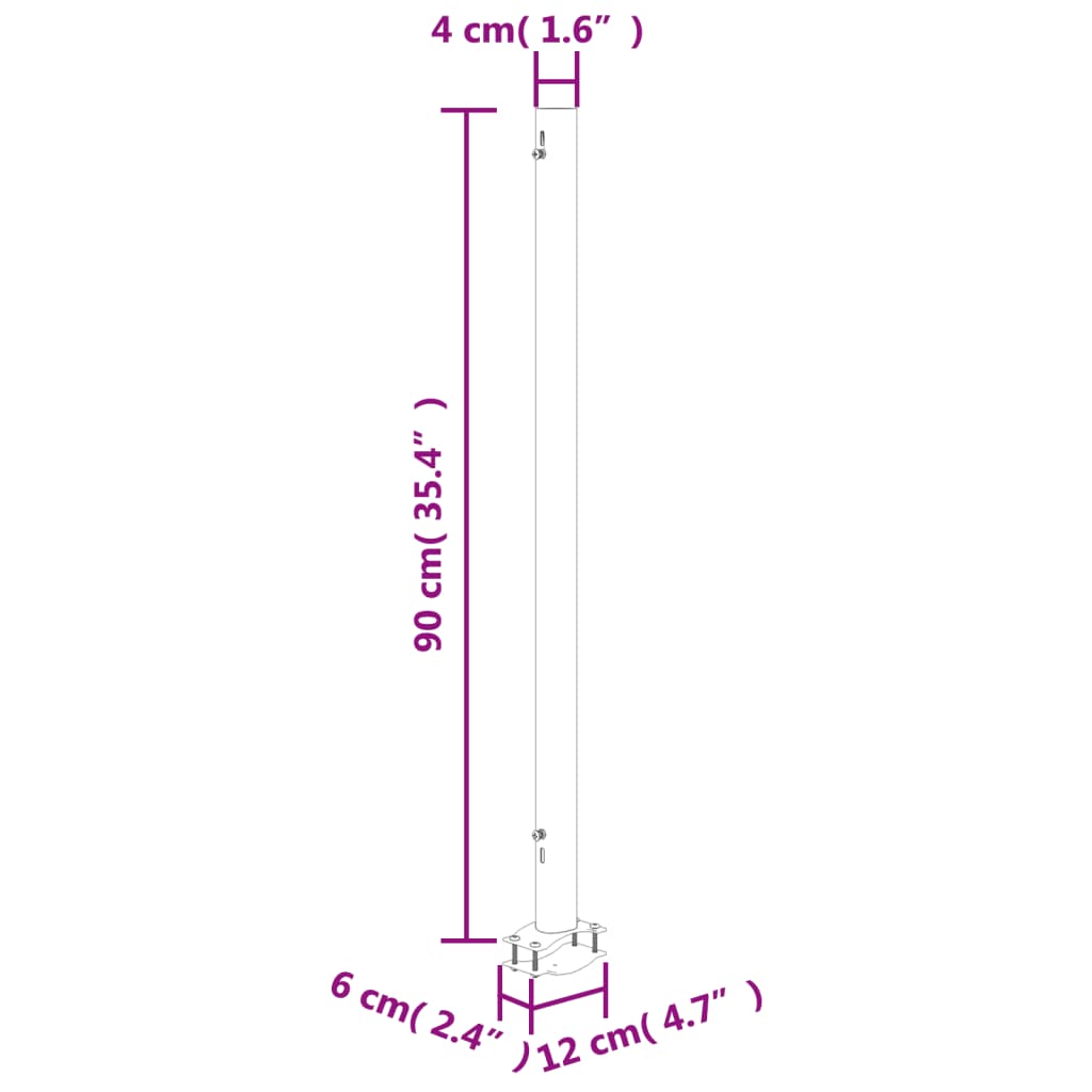 Uttrekkbar sidemarkise 140 x 300 cm svart