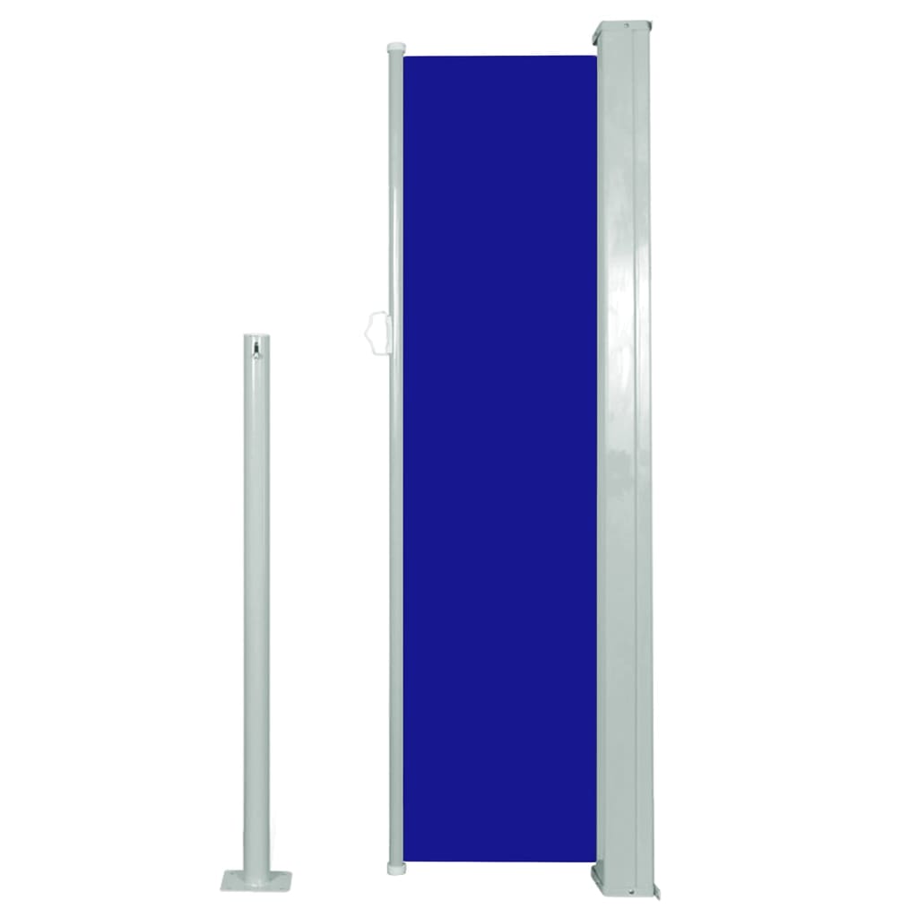 Uttrekkbar sidemarkise 120 x 300 cm blå