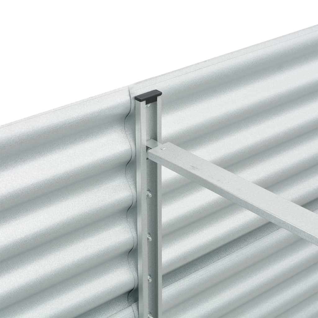 Høybed 400x80x81 cm galvanisert stål sølv
