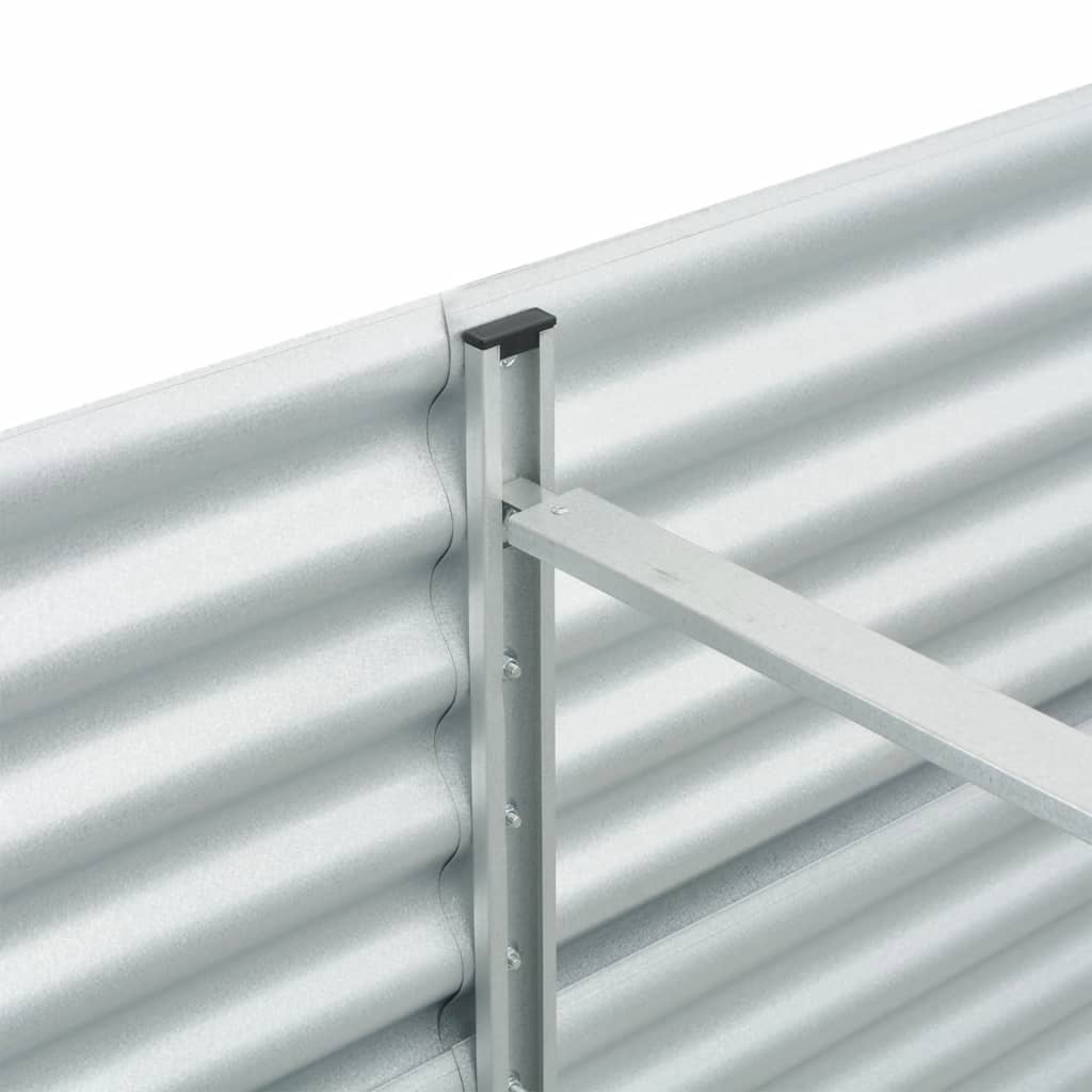Høybed 240x80x81 cm galvanisert stål sølv