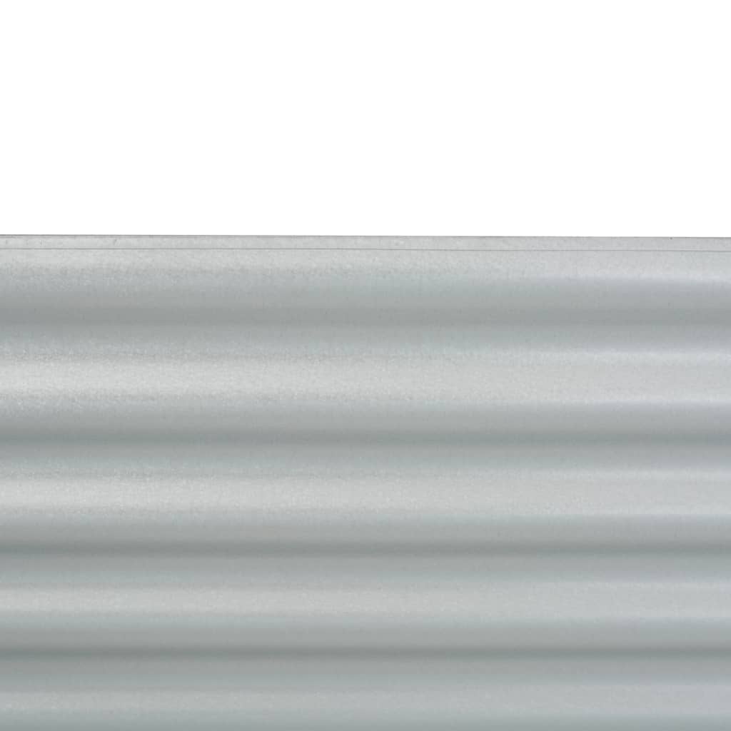 Høybed 160x80x44 cm galvanisert stål sølv