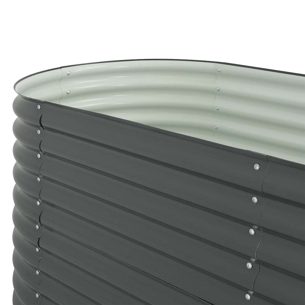 Høybed 240x80x81 cm galvanisert stål grå