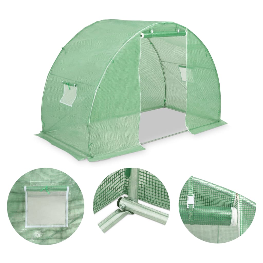 Drivhus 4,5m² 300x150x200 cm