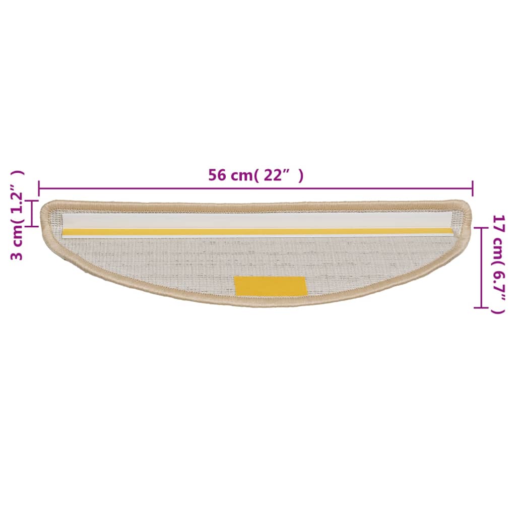 Trappetrinnstepper 15 stk krem 56x17x3 cm