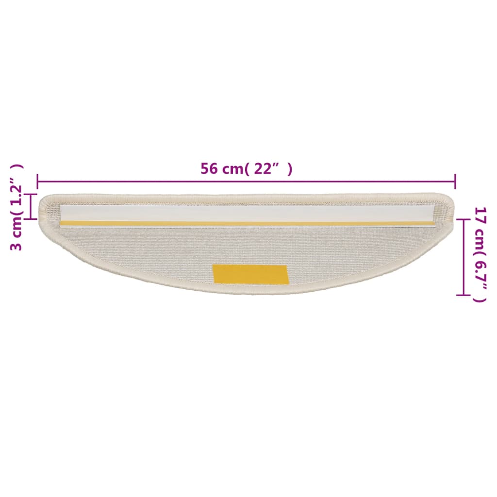 Trappetrinnstepper 15 stk hvit 56x17x3 cm