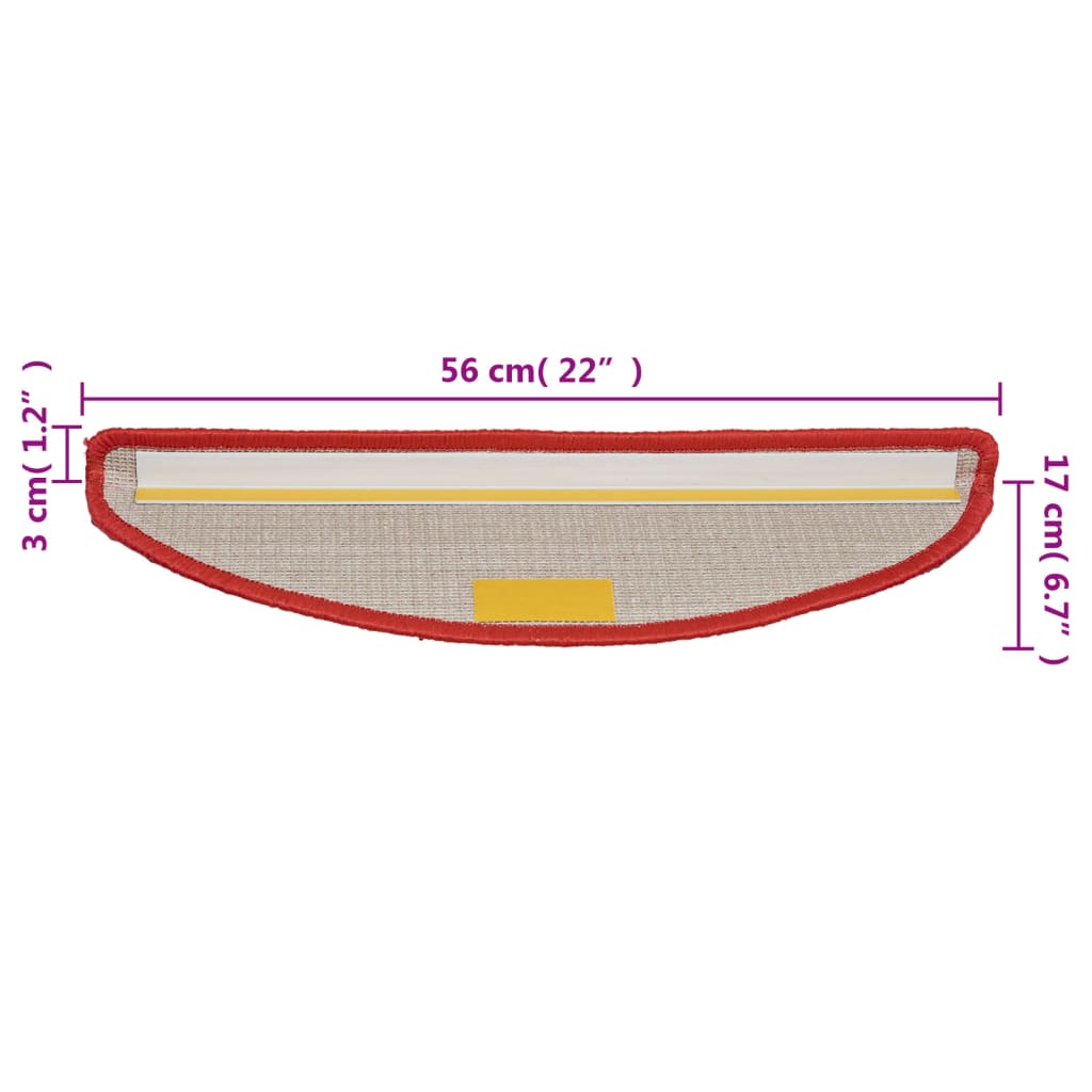 Trappetrinnstepper 15 stk rød 56x17x3 cm