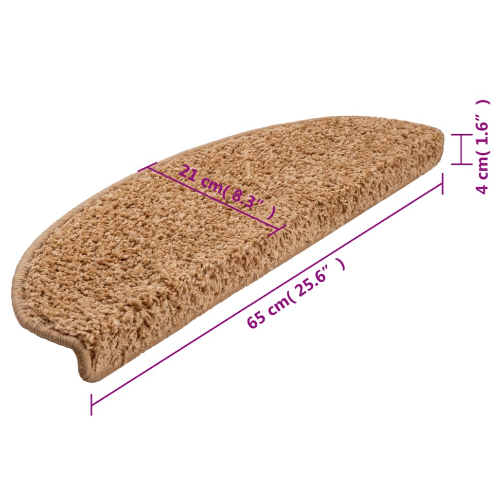 Trappetrinnstepper 15 stk beige 65x21x4 cm